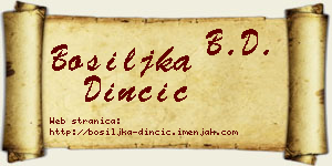 Bosiljka Dinčić vizit kartica